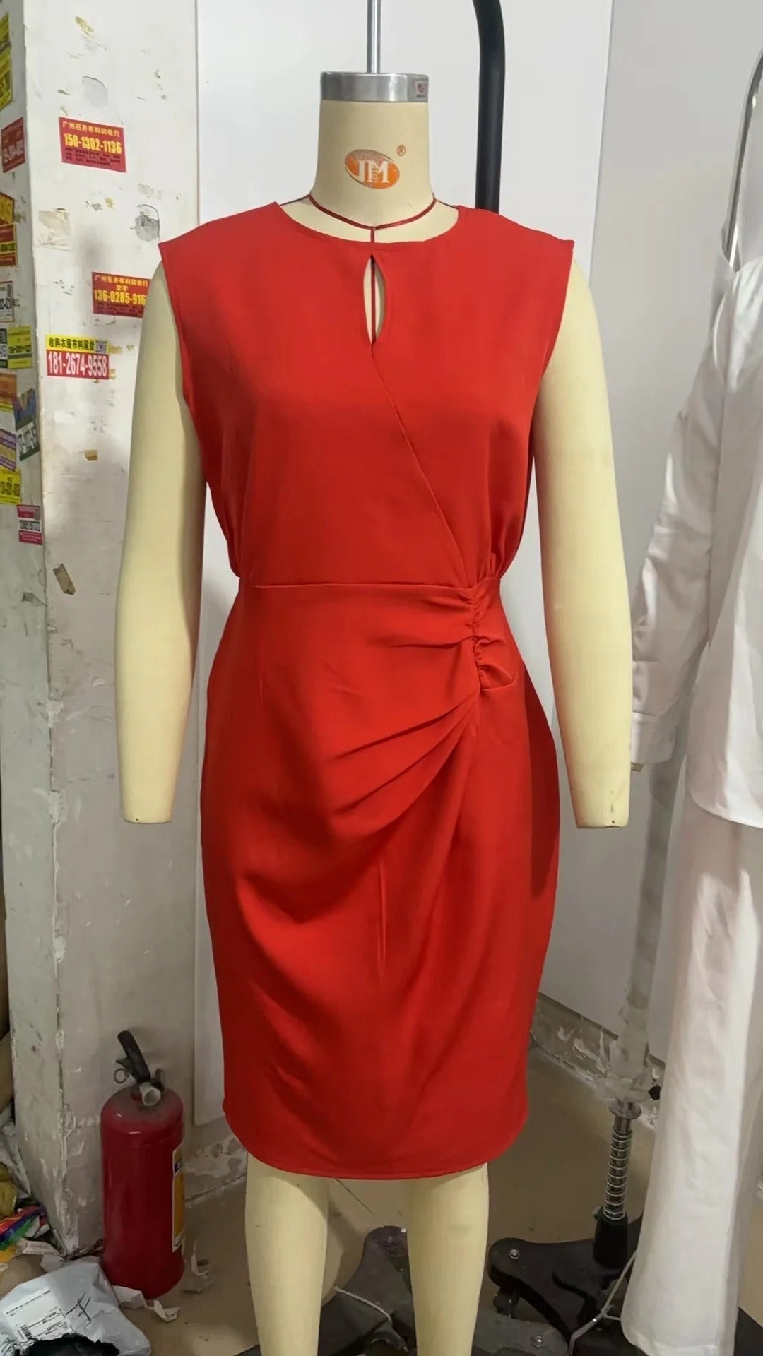 Elegant High-Waist Midi Dress