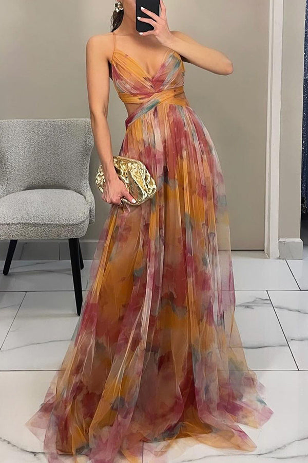 Floral Maxi Dress Flowing Skirt Flora - Women's Dress