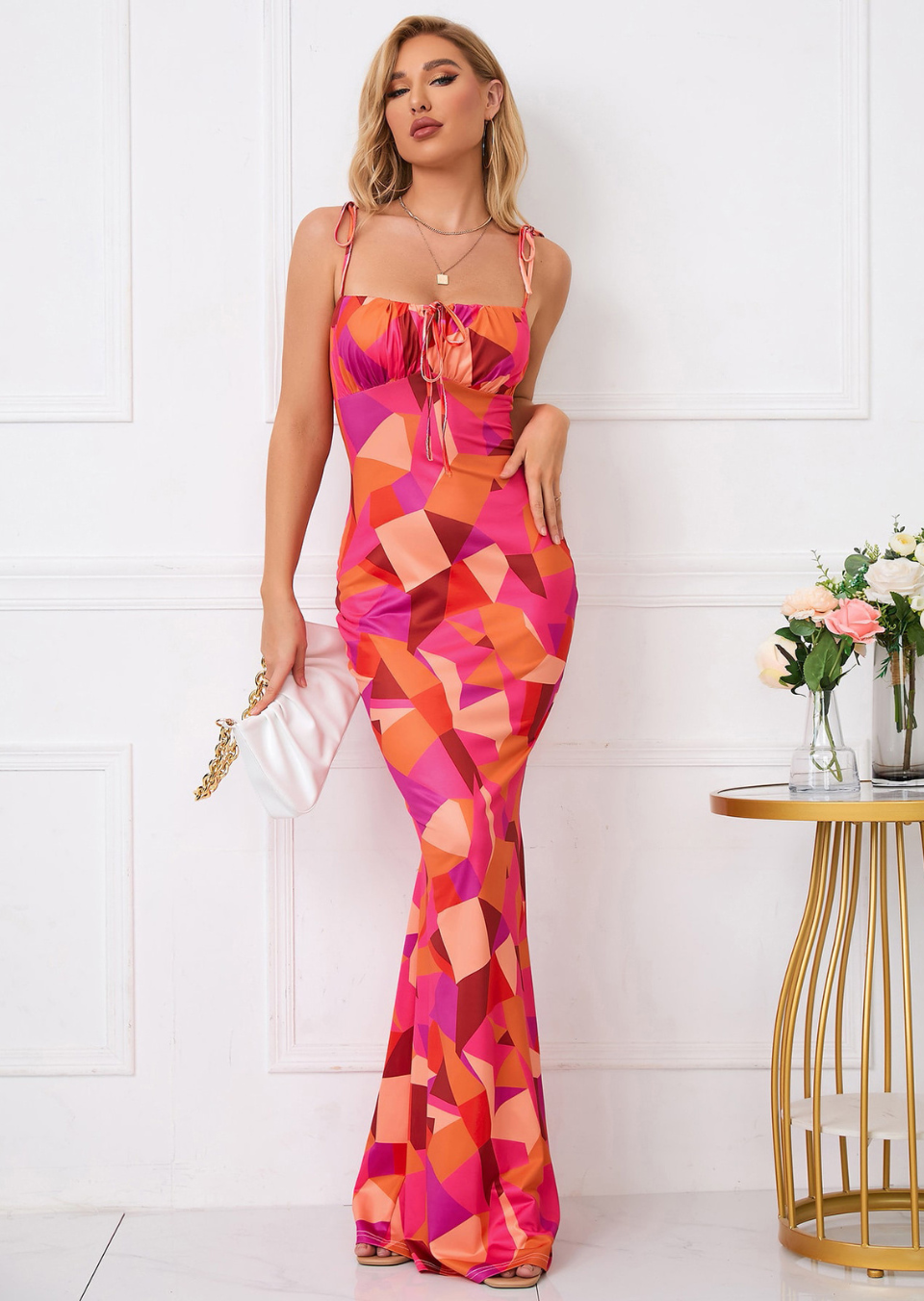 Floral Maxi Dress Sleeveless Bloom - Women's Dress