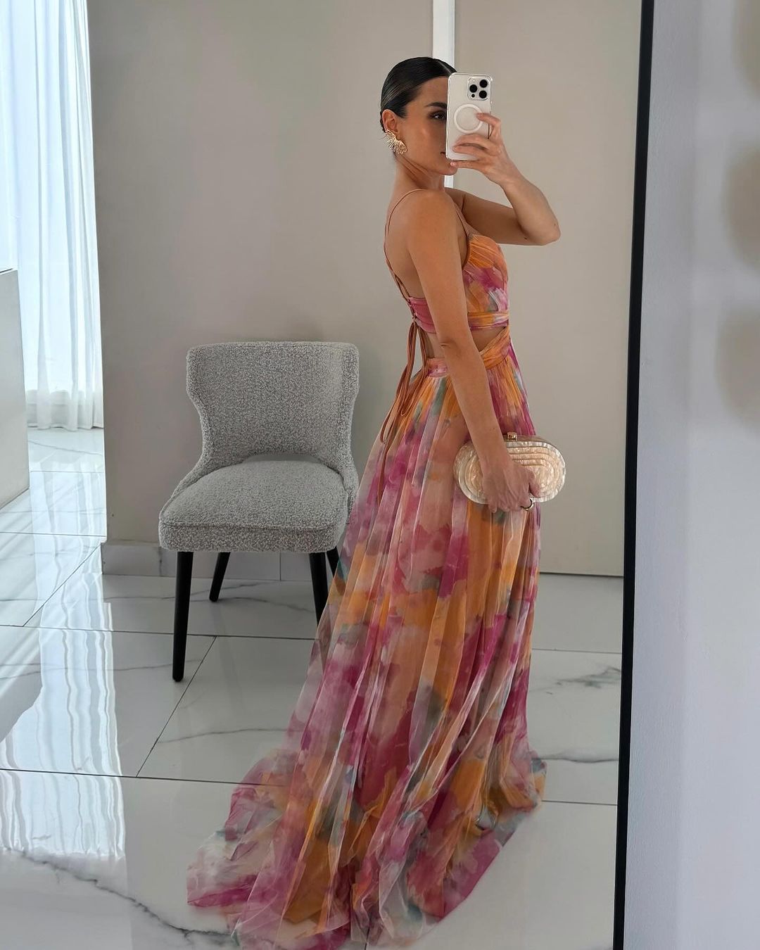 Floral Maxi Dress Flowing Skirt Flora - Women's Dress