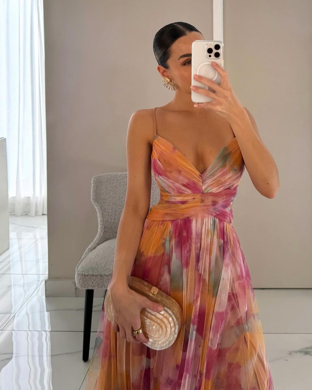 Floral Maxi Dress Flowing Skirt Flora - Women's Dress