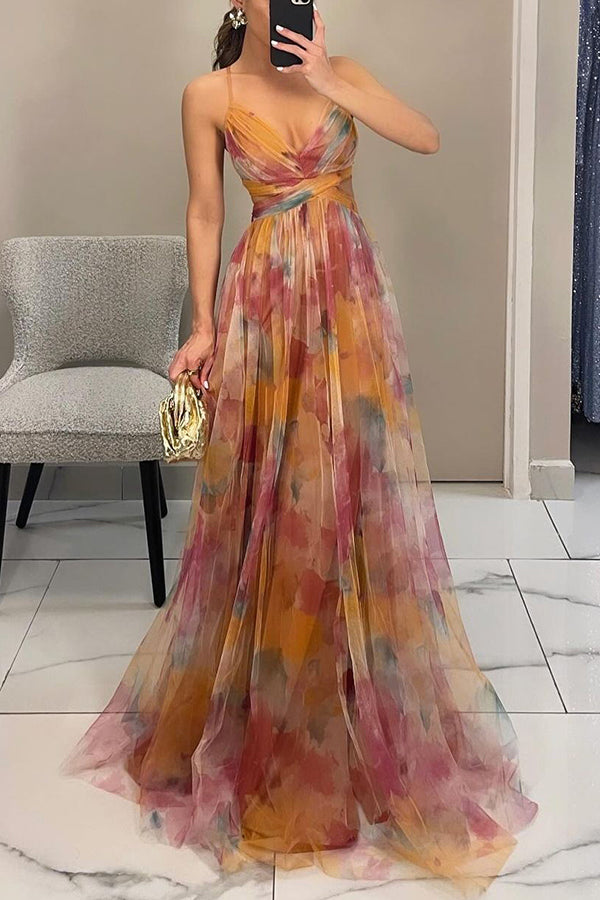 Floral Maxi Dress Flowing Skirt Flora - Women's Dress