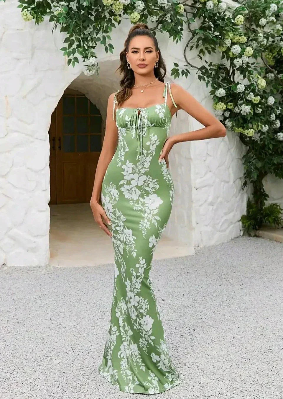 Floral Maxi Dress Sleeveless Bloom - Women's Dress