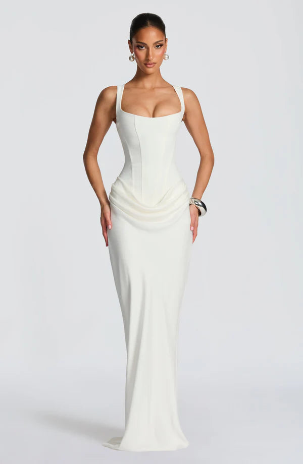 Corset Maxi Dress Square Neck Elara - Women's Dress
