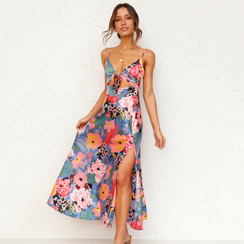 Floral Maxi Dress Square Neck Vera - Women's Dress