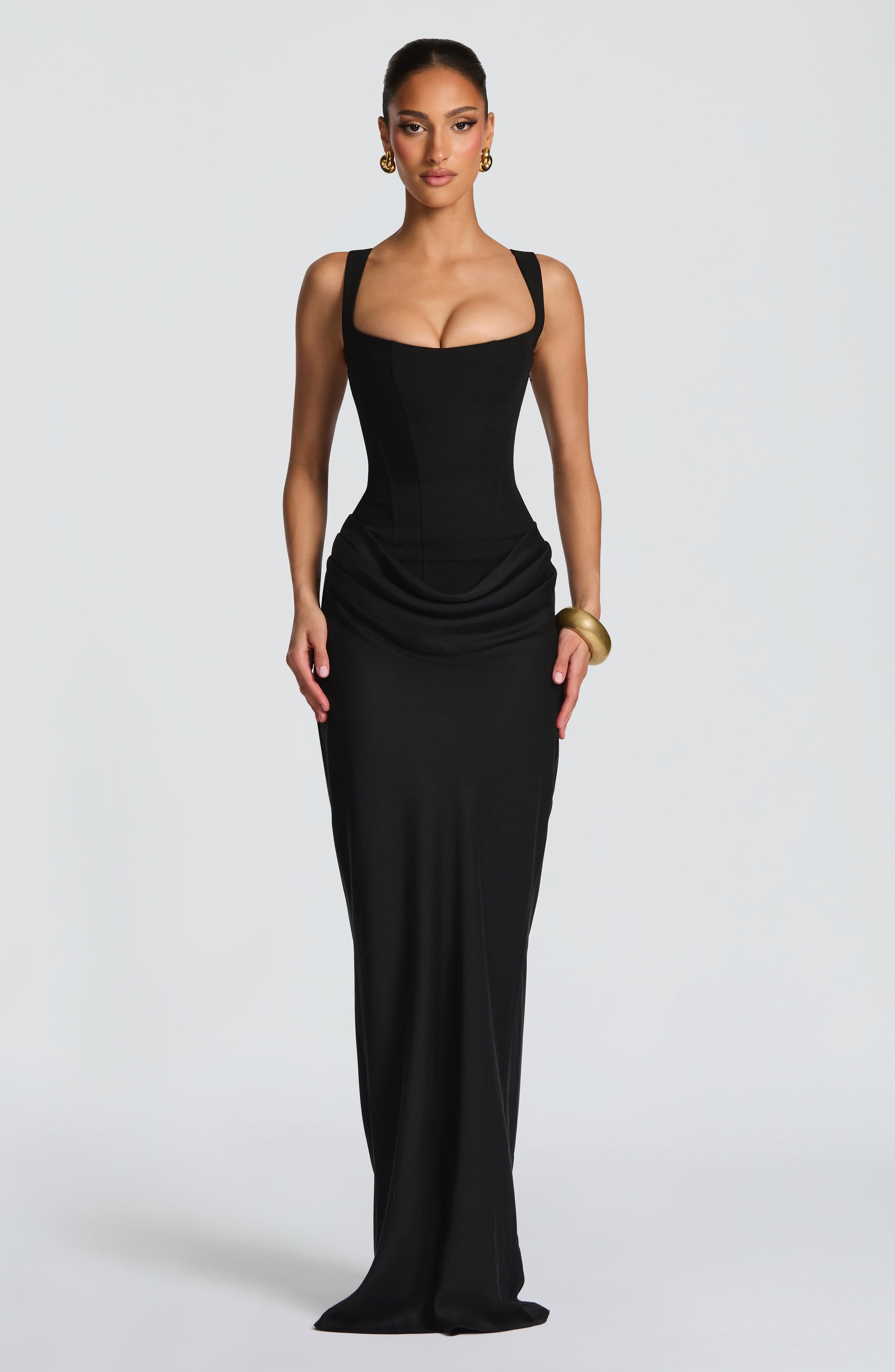 Corset Maxi Dress Square Neck Elara - Women's Dress