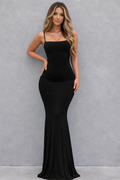 Spaghetti Strap Maxi Dress - Bodycon Evening Gown for Wedding Guest