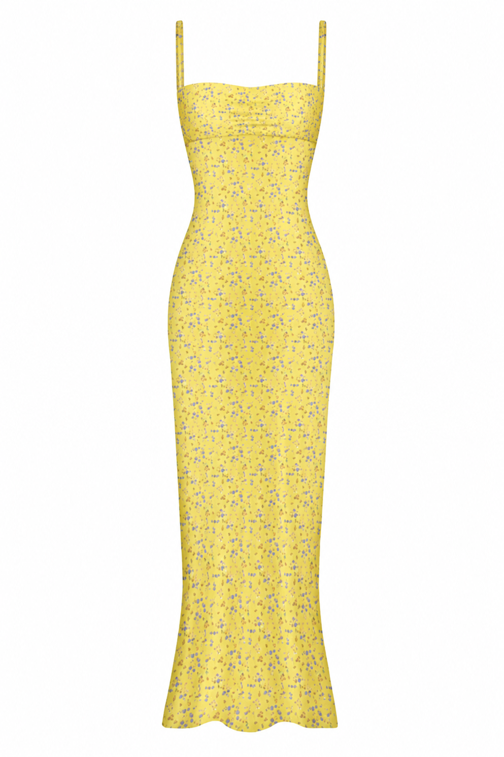 Floral Slip Maxi Dress Scooped Back Spaghetti Strap Monica