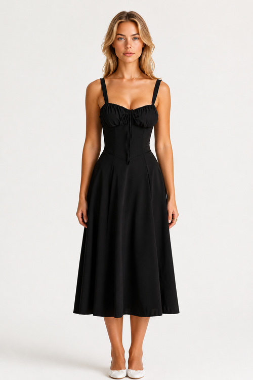 Bustier Midi Dress Tailored Waist Kiana