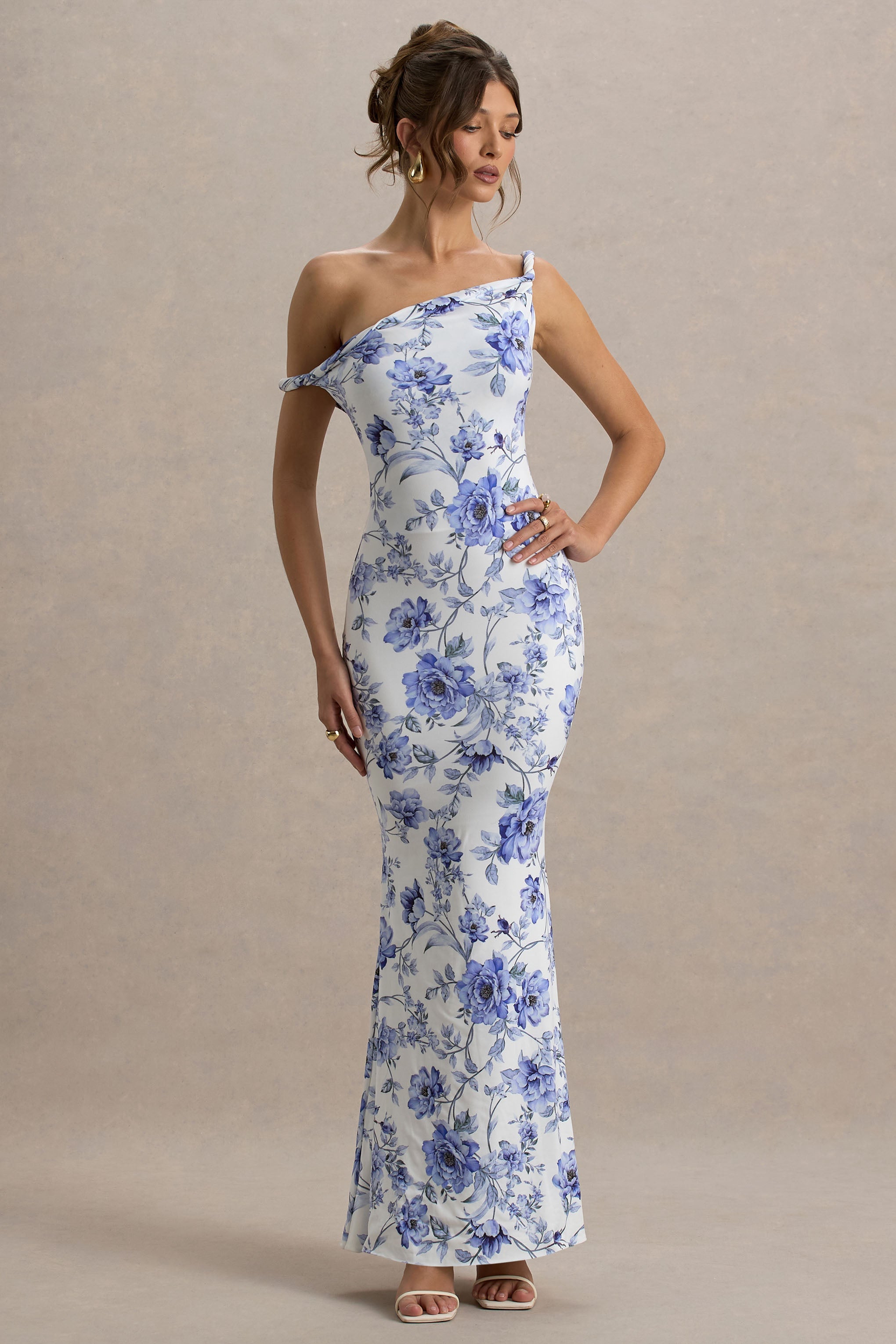 Floral Bodycon Maxi Dress Twisted Zoe - Women's Dress